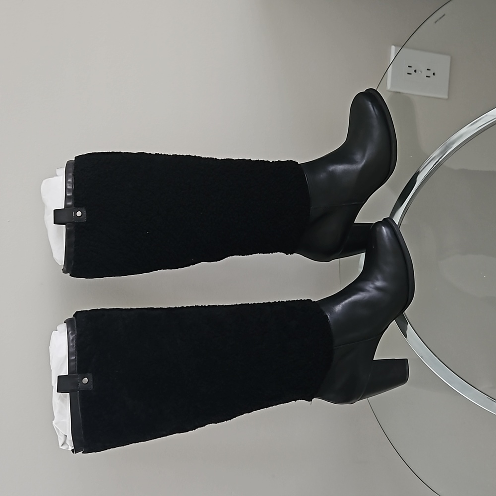 UGG AVA EXPOSED FUR TALL BOOTS